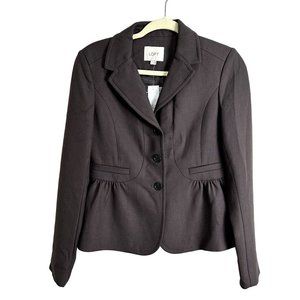 LOFT Taupe Brown Peplum Blazer Womens Size 2 Button Up Single Breasted Blazer